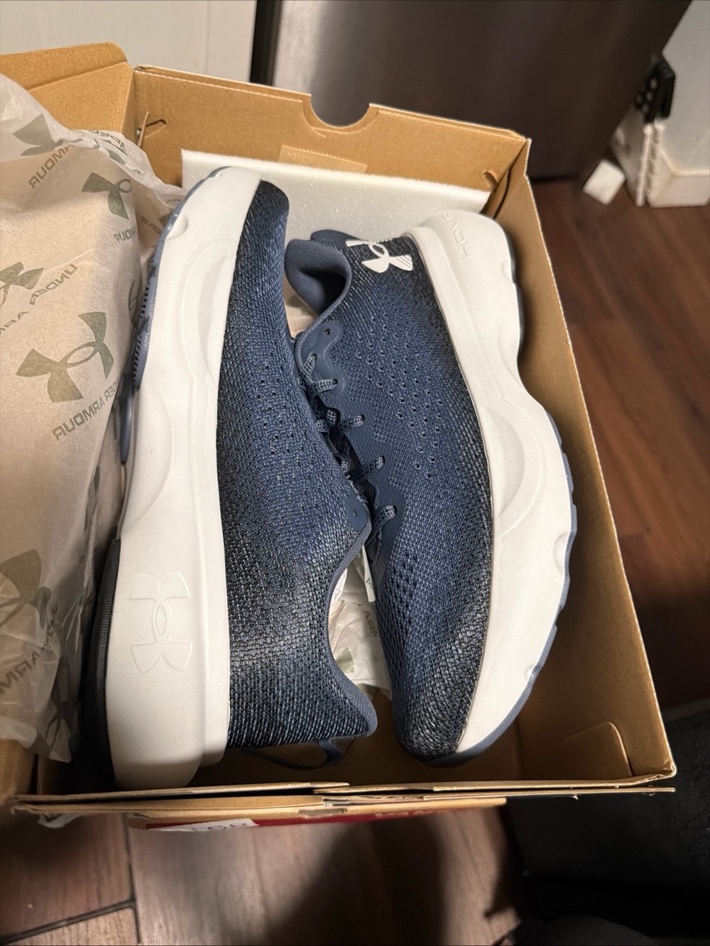 Under Armour UA Infinite Men's Running Shoe Downpour Gray White Size 10.5